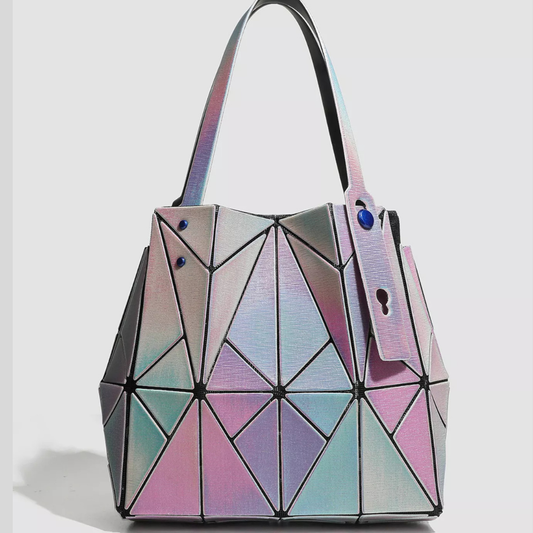 Geometric Iridescent Shoulder Bag