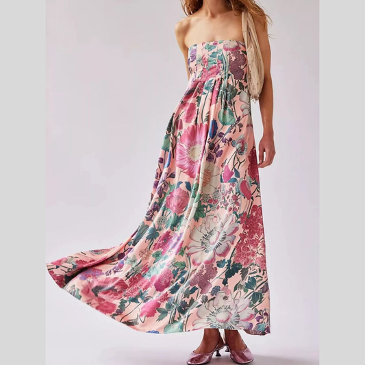 Floral Print Sleeveless Maxi Dress