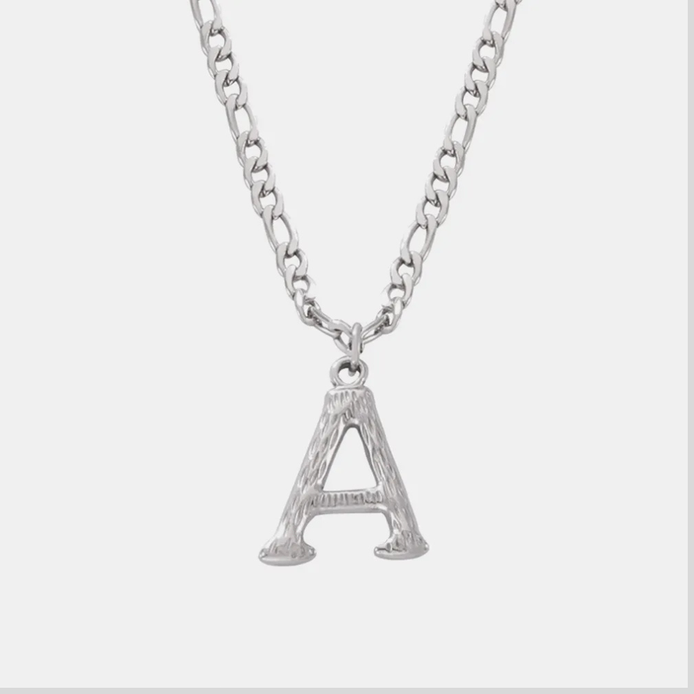 Titanium Steel Letter Pendant Necklace
