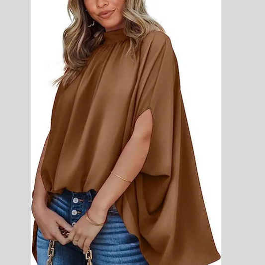 Oversized Top Batwing Sleeve Tarpaulin For Women