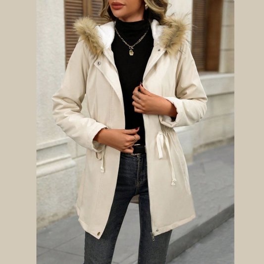 Drawstrig Zip Up Hooded Jacket