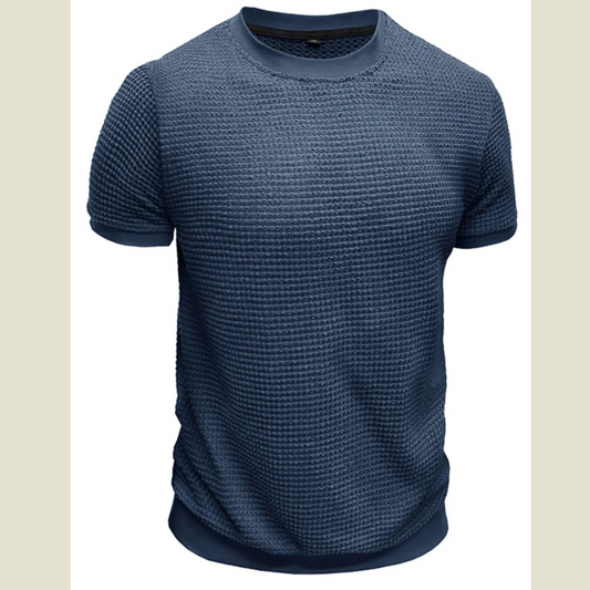 Men's Textured Knit Crew Neck T-Shirt