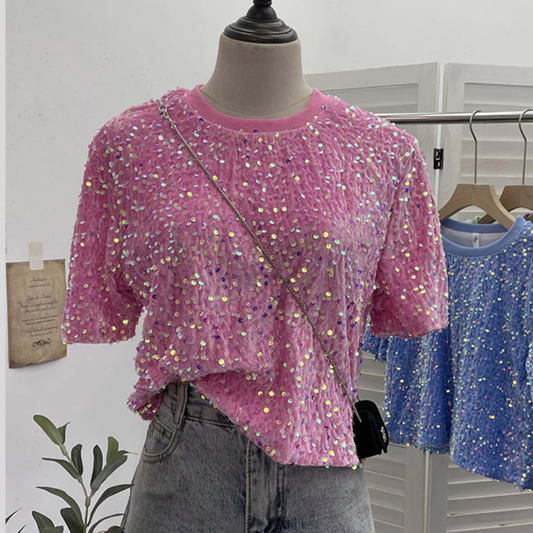 Sequin Short Sleeve T-Shirt