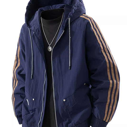 Men's Plus Size Casual Hooded Windbreaker Jacket