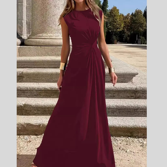 Twisted Round Neck Sleeveless Maxi Dress