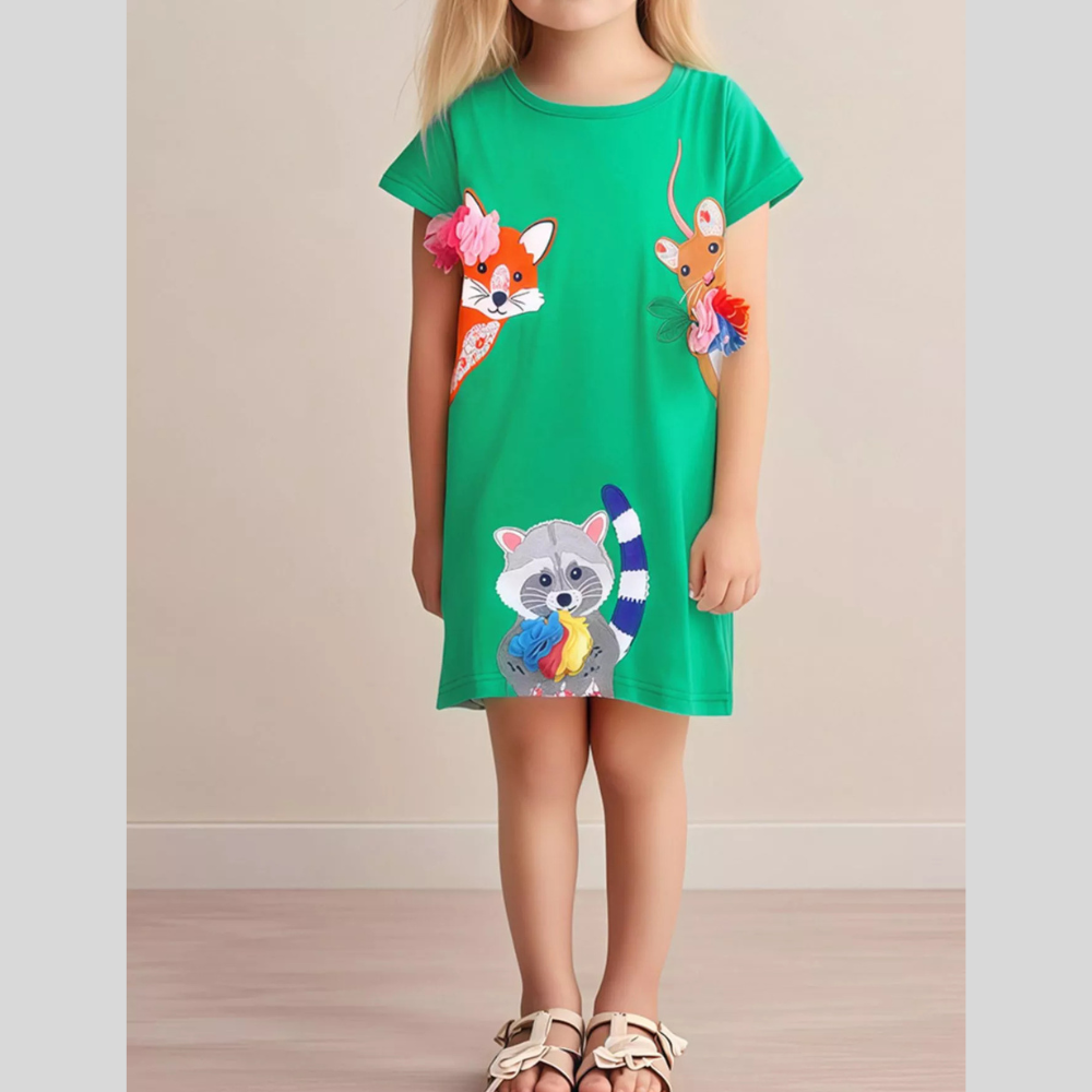 Children's Cartoon Animal Casual Dress