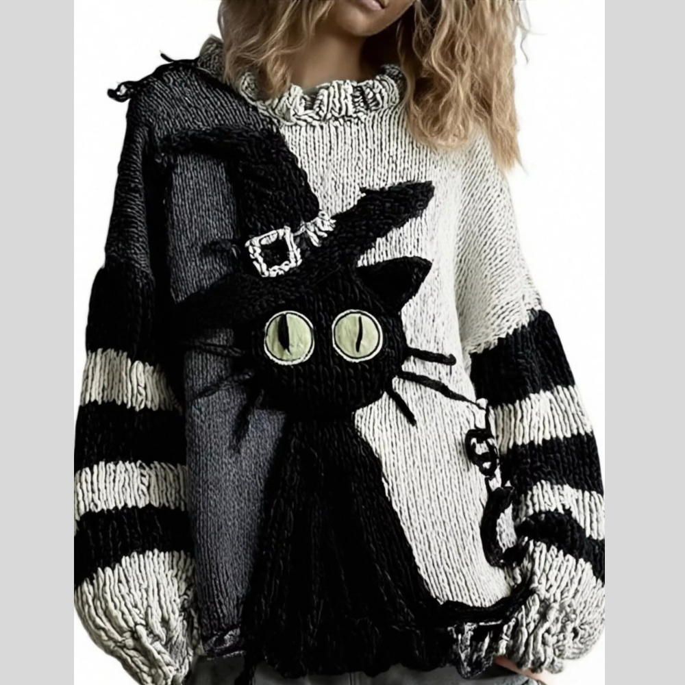 Full Size Color Block Oversized Dropped Shoulder Sweater Plus Size