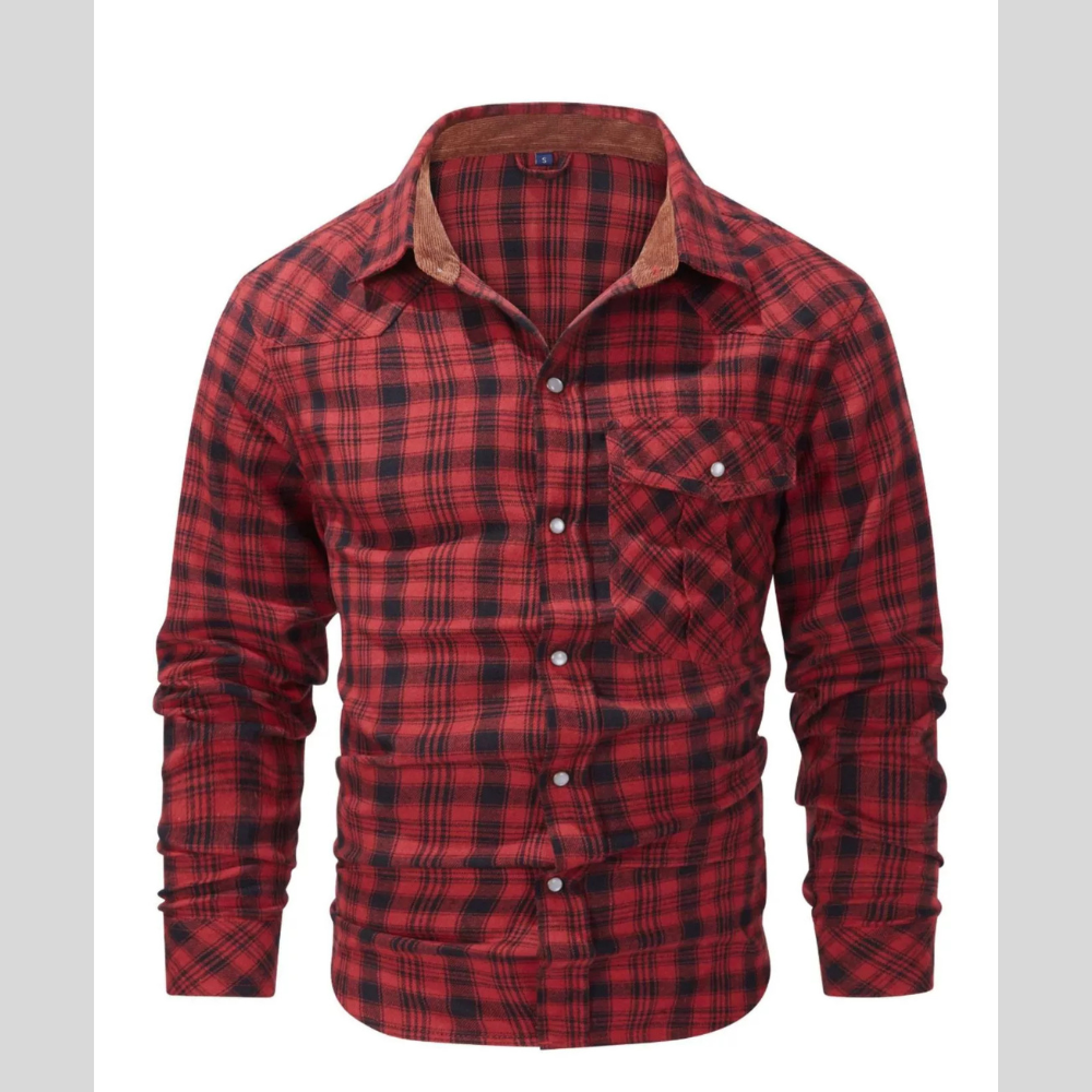 Men's Vintage Plaid Button Up Shirt