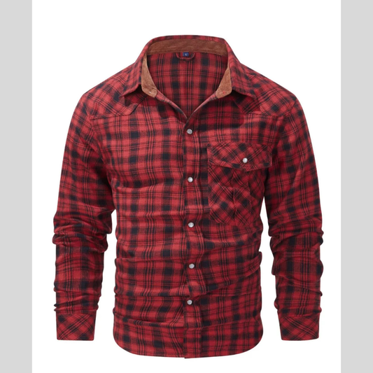 Men's Vintage Plaid Button Up Shirt