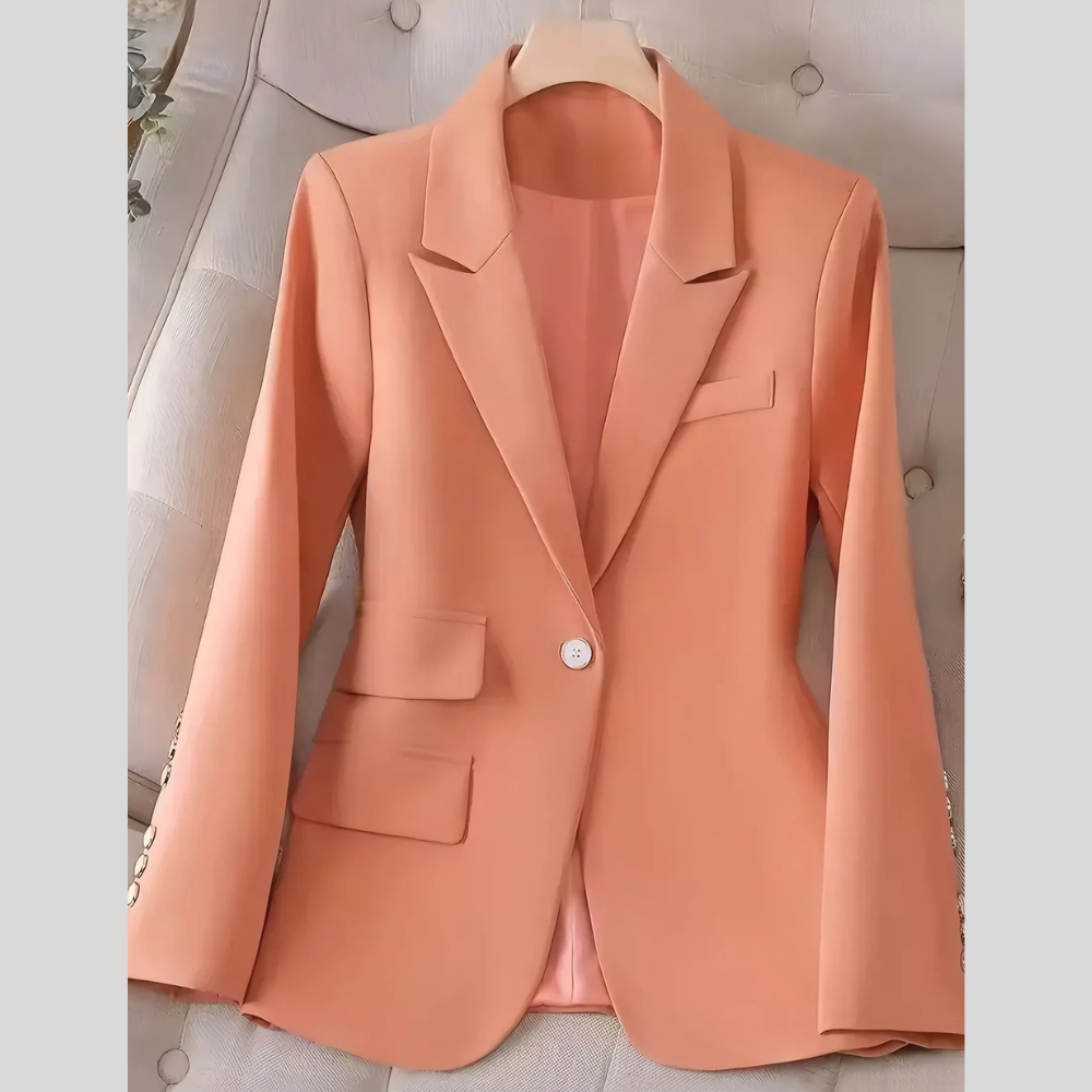 Single-Button Long Sleeve Blazer