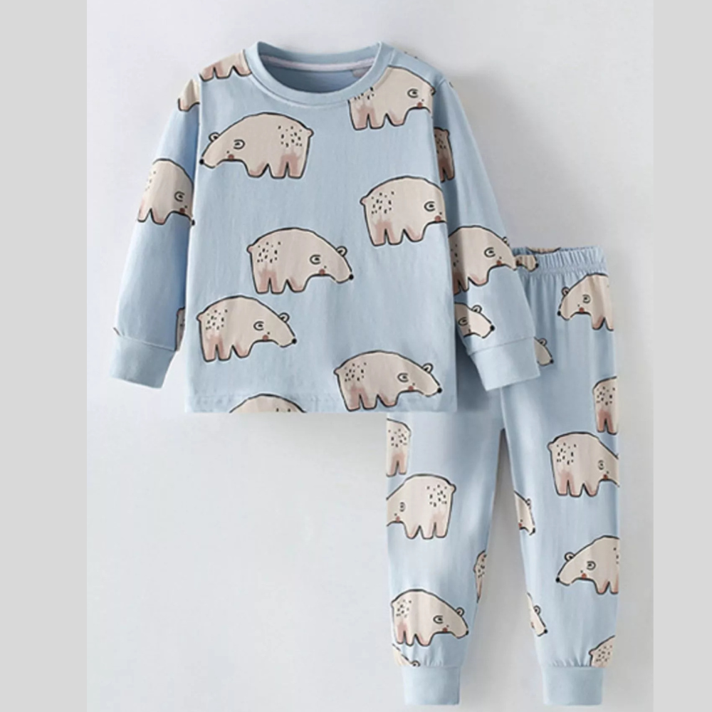 Children's Round Neck Top and Pants Pajama Set