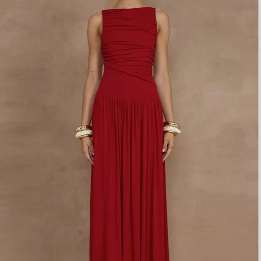 Ruched Sleeveless Maxi Dress