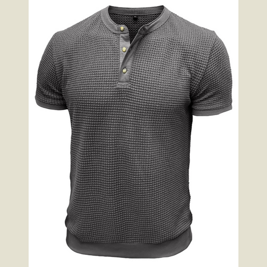 Men's Textured Henley Short Sleeve T-Shirt