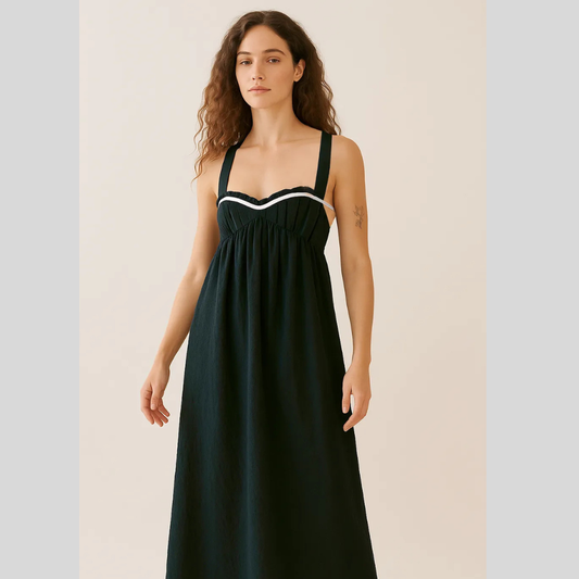 Sweetheart Neck Midi Dress