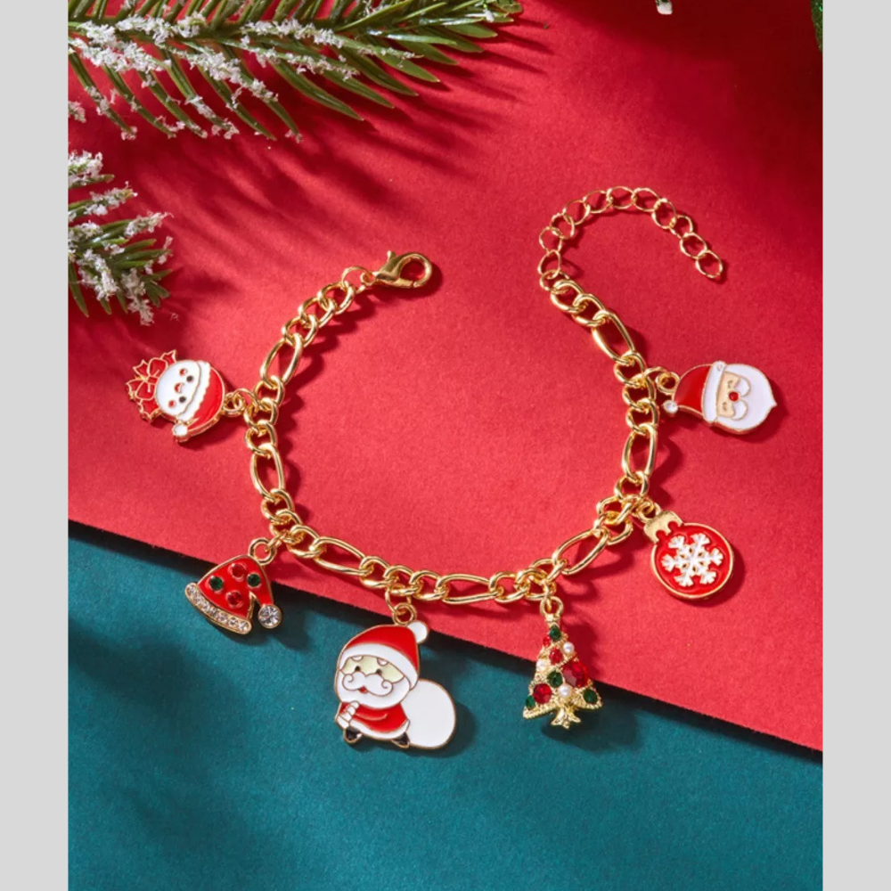 Christmas 18K Gold-Plated Charm Bracelet