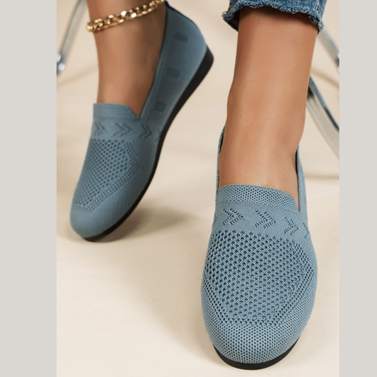 Mesh Round Toe Flat Slip-Ons