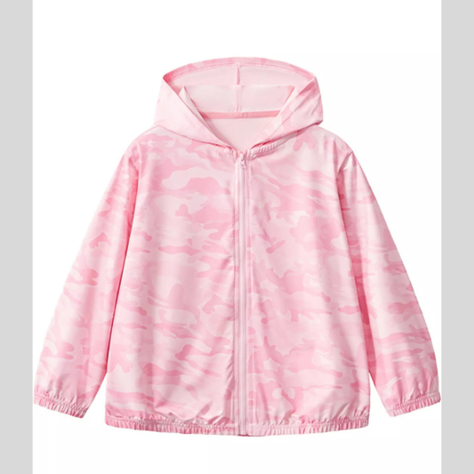 Children's Lightweight Camouflage Hooded Sun Protection Jacket