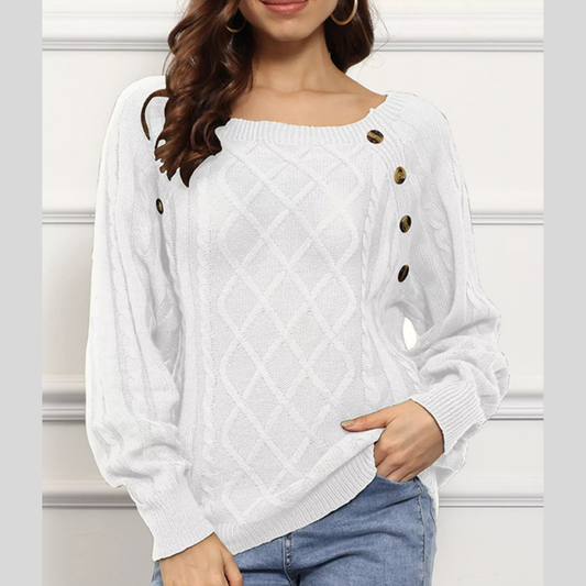 Cable Knit Boat Neck Sweater