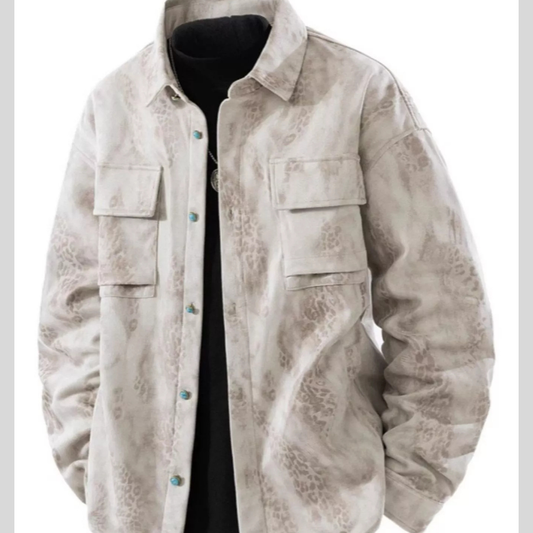 Men's Plus Size Button Up Casual Jacket