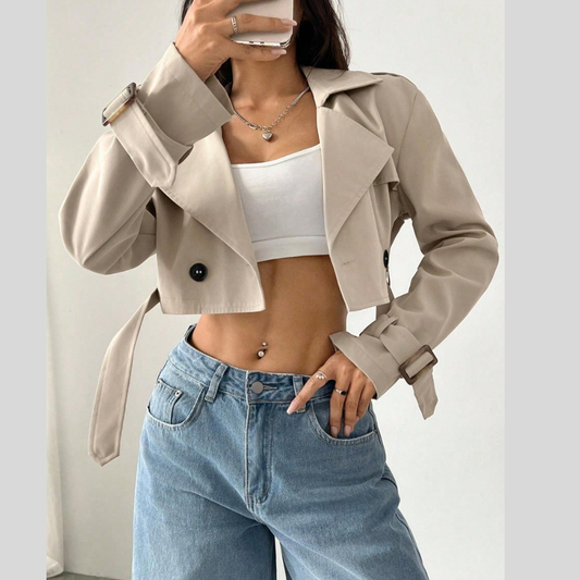 Double-Breasted Cropped Outerwear
