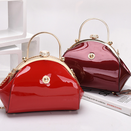 Patent leather shiny handbag
