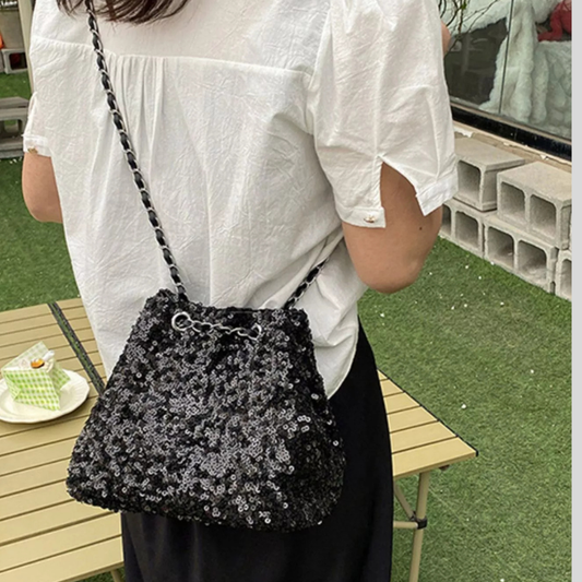 Sequin Bucket Shoulder Bag