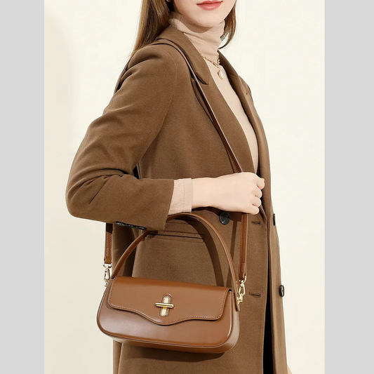 Spring And Summer New Moon Baguette Bag Leather Handbag