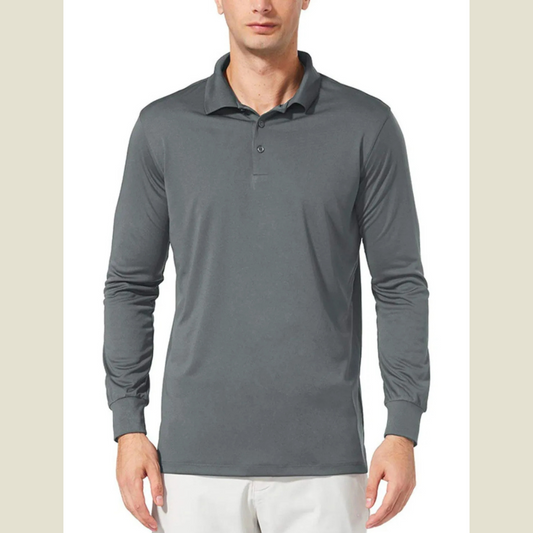 Long Sleeve Collared Neck Polo Shirt