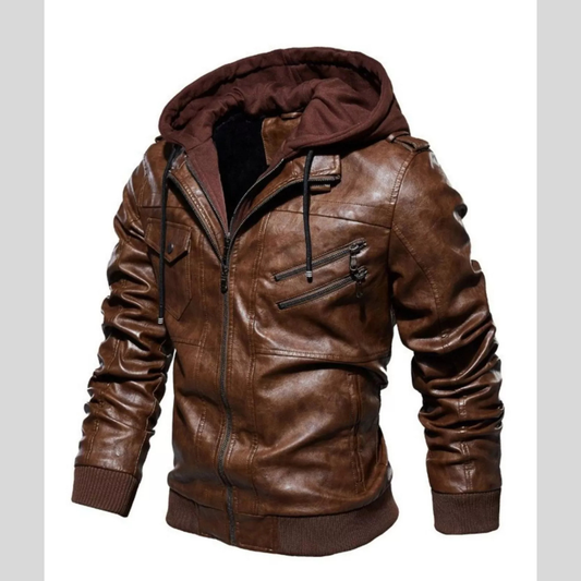 Men's Full Size Zip Up Drawstring Hooded Jacket Plus Size