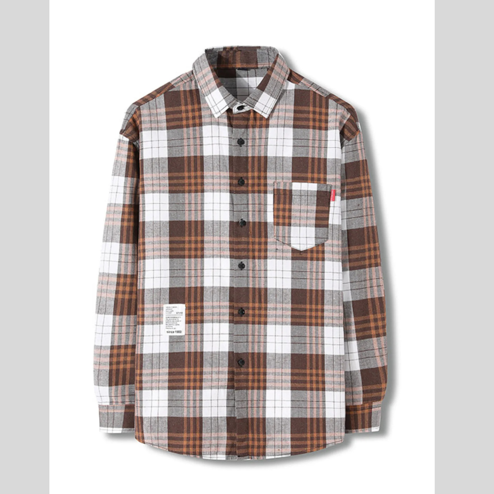 Classic Plaid Button-Down Shirt Plus Size