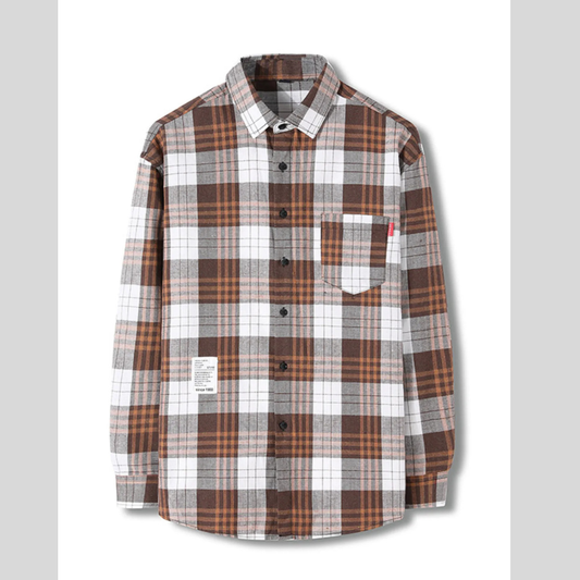 Classic Plaid Button-Down Shirt Plus Size