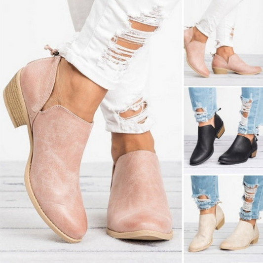 Autumn Women Shoes Retro High Heel Ankle Boots