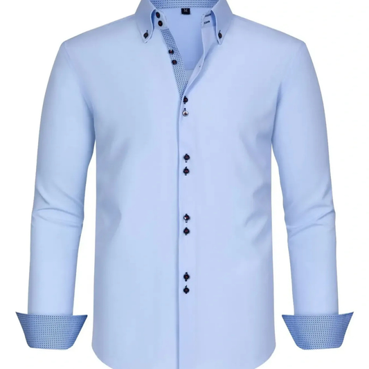 Men's Full Size Button-Down Casual Shirt with Contrast Cuffs Plus Size