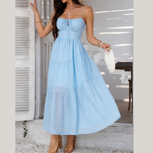 Devine Smocked Tiered Maxi Cami Dress