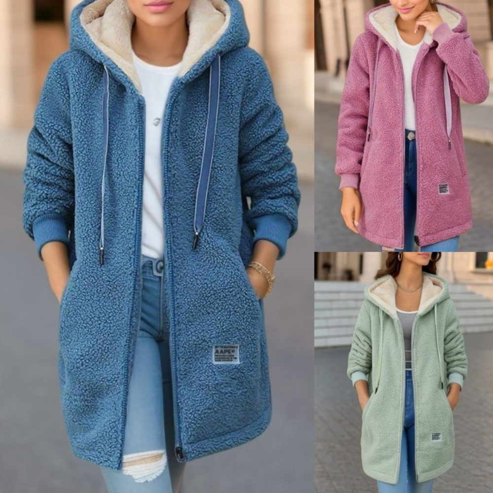 Fleece-lined Mid-length Cashmere Hoodie