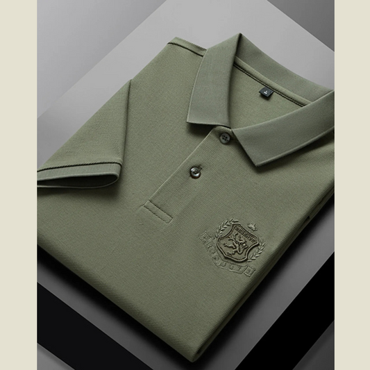Men's Plus Size Embroidered Logo Short Sleeve Polo