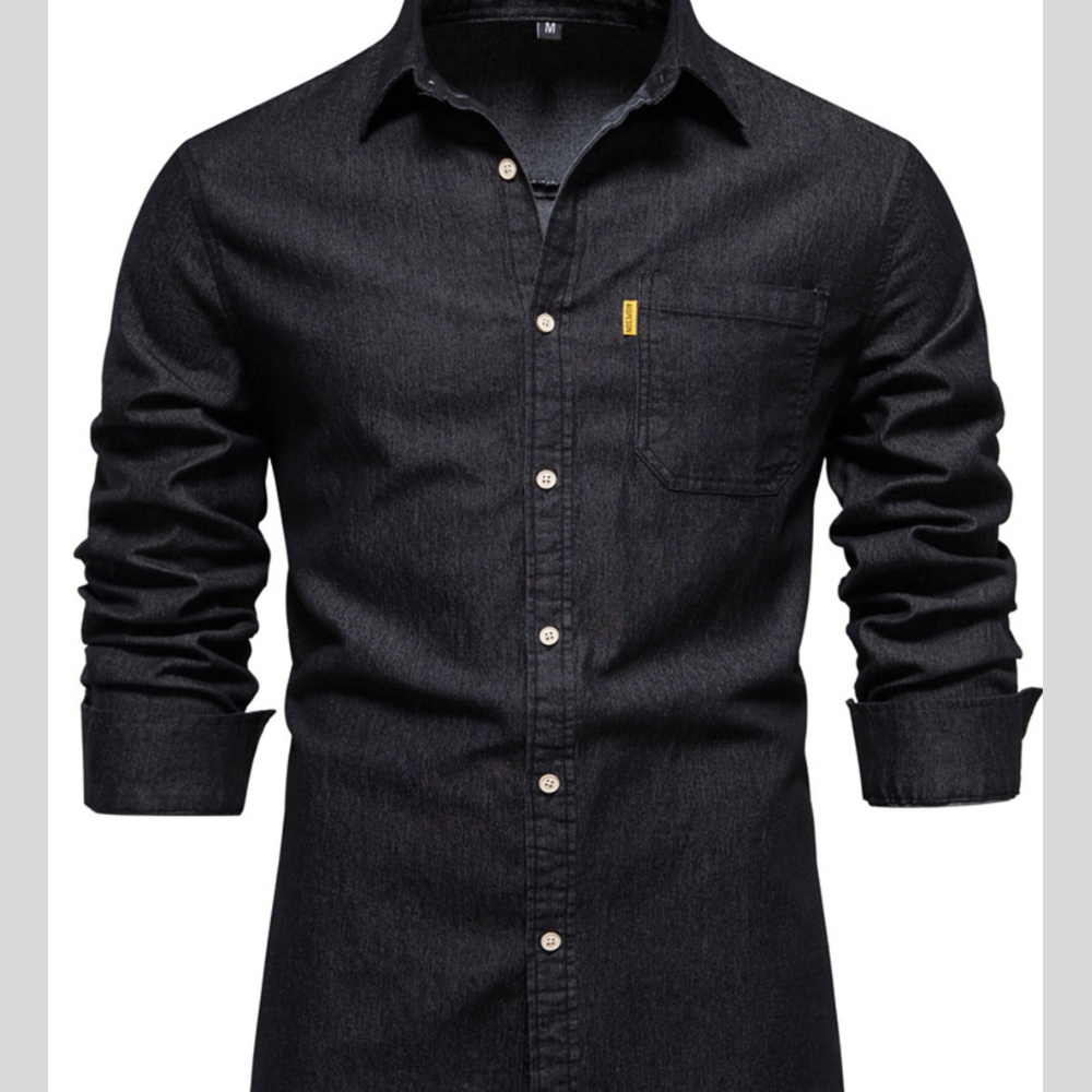 Men's Full Size Button Up Denim Shirt with Chest Pocket Plus Size