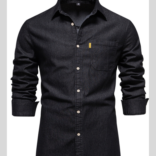 Men's Full Size Button Up Denim Shirt with Chest Pocket Plus Size