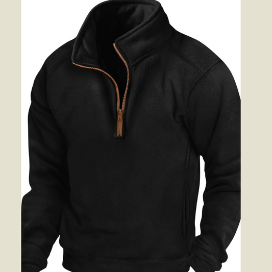 Men's Full Size Half Zip Long Sleeve Sweatshirt Plus Size