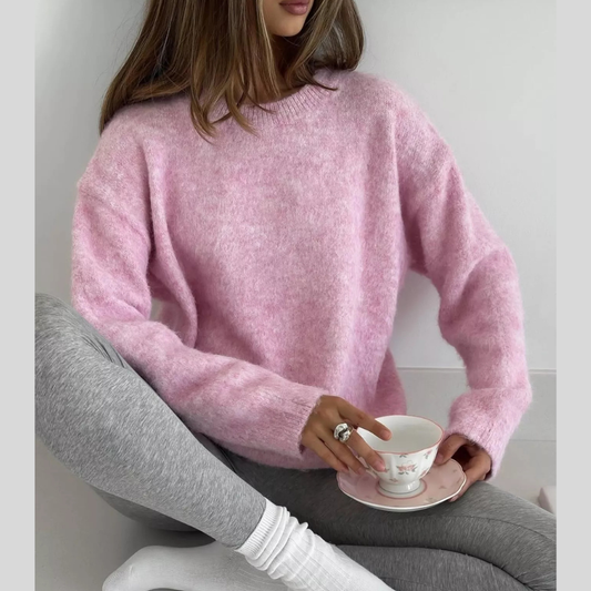 Round Neck Dropped Shoulder Sweater