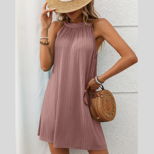 Round Neck Halter Loose Sleeveless Dress Women