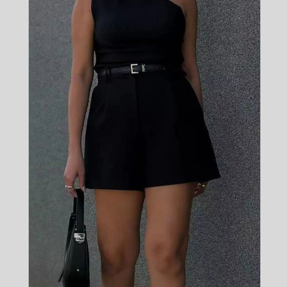 High-Waisted Pleated Shorts