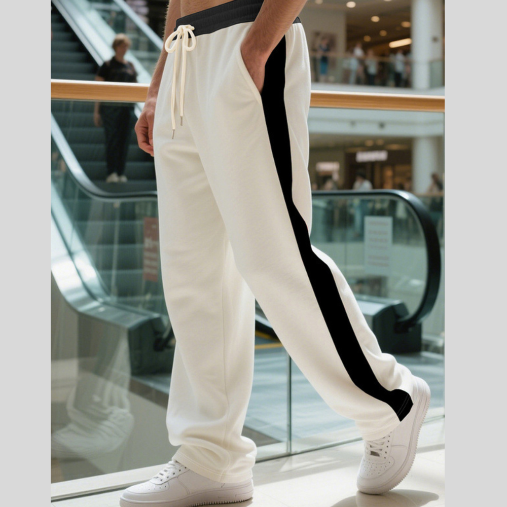 Men's Full Size Contrast Stripe Drawstring Sweatpants Plus Size