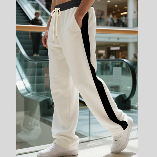 Men's Full Size Contrast Stripe Drawstring Sweatpants Plus Size