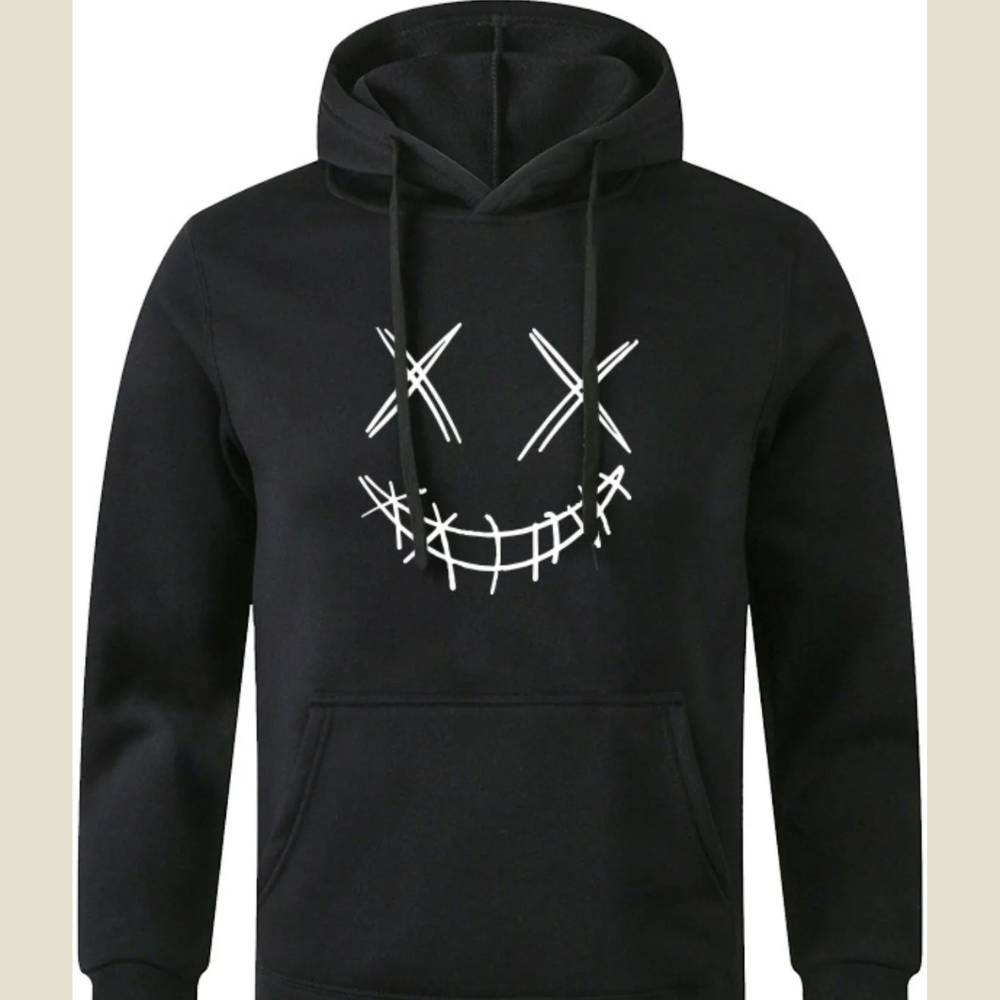 Men's Full Size Drawstring Graphic Long Sleeve Hoodie Plus Size