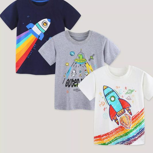 Children's Space Graphic T-Shirt 3 Piece Set