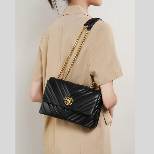 Women's Cowhide Diamond Chain Square Shoulder Messenger Bag