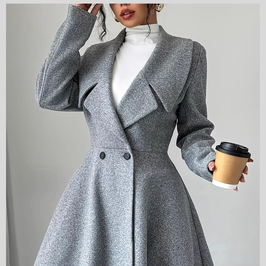 Double-Breasted Long Sleeve Outerwear