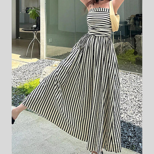 Striped Sleeveless Maxi Dress