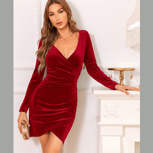 Long Sleeve Tulip Hem Dress